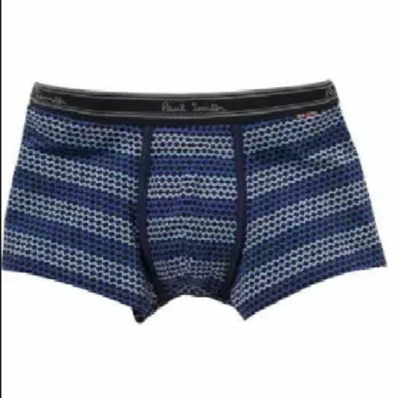 PAUL SMITH Navy Blue ZIG ZAG Stripe BRIEF Trunk